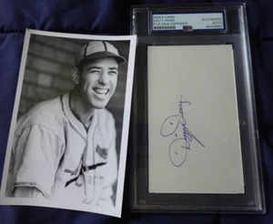 Dizzy Dean handsignierte 3x5 Karte St Louis Cardinals Baseball HOFer PSA PLATTE - Bild 1 von 5
