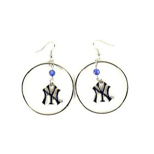 New York Yankees Beaded Hoop Earrings - Image 1 of 1