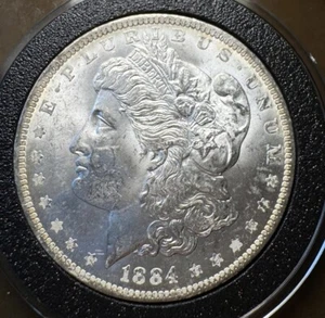 1884-O Morgan Silver Dollar BU  UNCIRCULATED Silver Morgan Dollar In Capsule - Picture 1 of 4