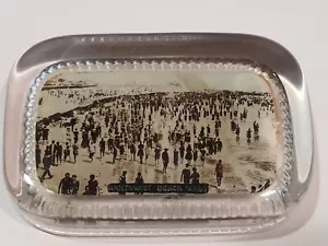 Victorian Birdseye View of Nantasket Beach Mass Advertising Glass Paperweight - Picture 1 of 22