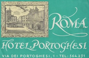 Hotel Gepäckaufkleber Roma Portoghesl Via Del Portoghesi A8M - Bild 1 von 2