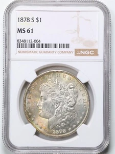 1878-S $1 Morgan Silver Dollar MS61 NGC 8348112-004 - Picture 1 of 4