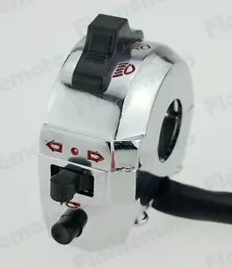 Motorcycle 7/8" High/Low Beam~Turn Signal~Horn Left Switch Aluminum Chrome - Picture 1 of 6