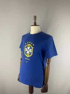 Nike Mens Brazil National Team Football Soccer T-Shirt Size L Cotton Sports - Picture 1 of 11