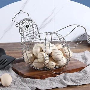 Metal Wire Chicken Egg Storage Basket Egg Storage Organizer for Home Holiday - Picture 1 of 6