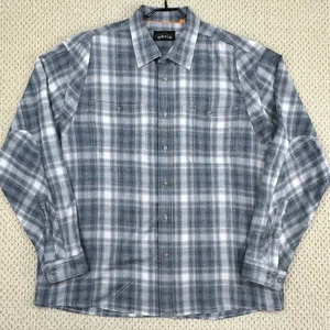 Camisa Orvis Para Hombres XL Azul/Gris A Cuadros Trucha Bum Tech Abotonada Manga Larga Ventilada - Imagen 1 de 14