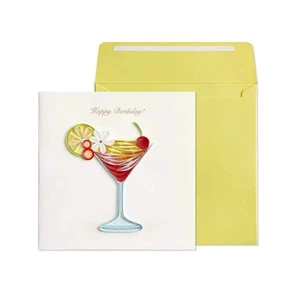 Tarjeta de felicitación de cumpleaños de lujo - Quilled Martini - Imagen 1 de 2