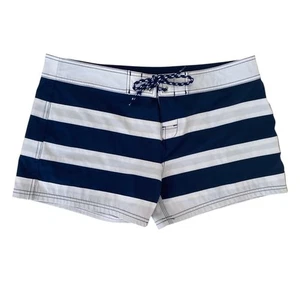 Greenlines Navy and White Striped Board Swim Shorts - Size 12 - Picture 1 of 6