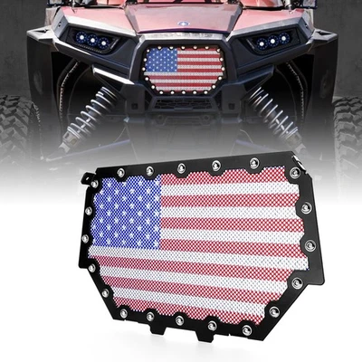 for 2014-2018 Polaris RZR S 900 & XP 1000 UTV Steel Bumper Mesh Grille Flag Look - Image 1 of 4