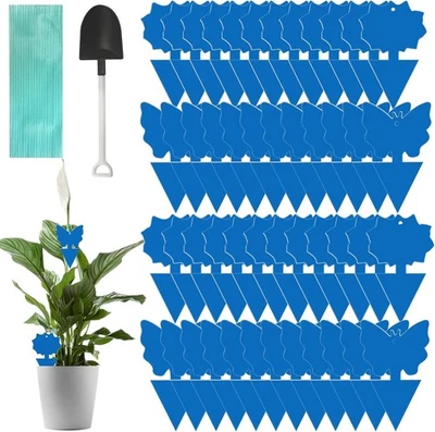 48 Stücke Blautafeln Gegen Thripse Mit Aufhängedraht Und Kleiner Schaufel Blau ✅ - Bild 1 von 4