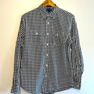 Camicia uomo Tommy Hilfiger a quadri bianca e nera taglia media - Foto 1 di 6