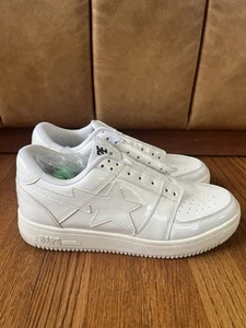 Size 9.5 Bathing Ape Bapesta White Patent Leather 2020 1G30191010 - Picture 1 of 7