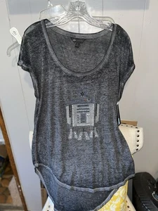 Rock And Republic Star Wars Shirt R2D2 Bling New With Tags Size Large Gray - Picture 1 of 11