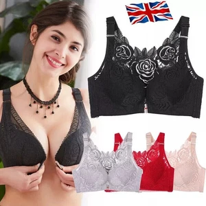 Floral Secrets Comfort Rose Lift Bra Front Closure Push Up Wire-free& Seamless - Picture 1 of 17