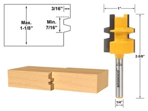 1-1/8" Reversible Glue Joint Router Bit - 1/4" Shank - Yonico 15136q - Picture 1 of 1