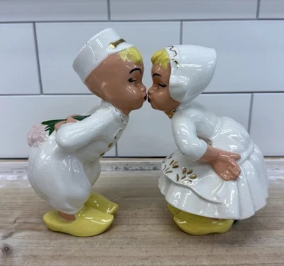 Juego de 2 estatuillas holandesas de niño y niña Holland Mold, cerámica vintage Foto 1 de 4