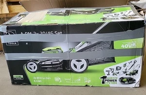 Cortacésped a batería LUX 40V 1 PowerSystem A-RM-2x 20/46 Set 2x baterías de 20V excelente estado - Imagen 1 de 7