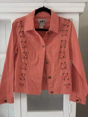 Женская куртка AMI вестерн спираль шнуровка хлопок M длинный рукав легкий вес - Изображение 1 из 4