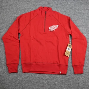 Detroit Red Wings Pullover Mens Small Red NHL Hockey 1/4 Zip Fleece Sweatshirt - Picture 1 of 14