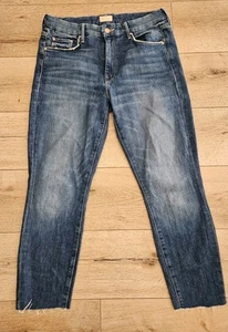 EUC Clean MOTHER Jeans The Looker Womens 29" Distressed Denim Medium Wash Skinny - Picture 1 of 19