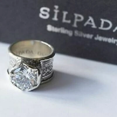 Silpada 925 Sterling Silver Cubic Zirconia Queen for a Day Ring R2208 CZ SIZE 6 - Image 1 of 4