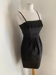 L.K. Bennett bustier cocktail dress 8 VGC corset black silk strappy fitted mini - Picture 1 of 8