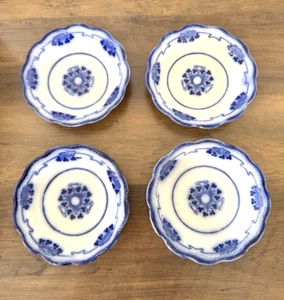 4 Fruit Bowls-Lorne Pattern-Flow Blue-Grindley Pottery-England-1891-1914 Mark - Picture 1 of 8