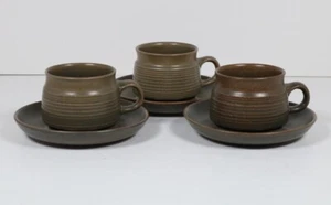 3 x Denby Langley Sherwood Cups & Saucers | Mid-Century Vintage Modern - Picture 1 of 5