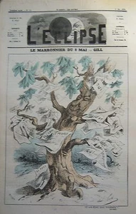 MARRONNIER DE MAI CARICATURE de GILL JOURNAL SATIRIQUE L'ECLIPSE N° 120 de 1870 - Imagen 1 de 1