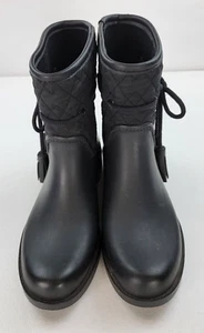 Jessica Simpson Racyn Rubber Boots Women's 6M Black Slip-On Leather Quilted - Picture 1 of 8