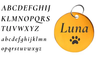 Cat Dog ID Tags, Personalized Pet Tags, Custom Text,Aluminium Round ID Tags - Image 1 of 4
