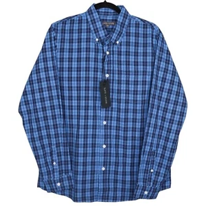 Slate & Stone Mens Button Up Shirt Blue Black Size Medium Plaid Long Sleeve NWT - Picture 1 of 4