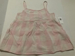 NWT Old Navy pink pastel plaid tank top S 6 - 7 spaghetti straps - Picture 1 of 5
