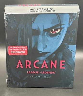 ARCANE LEAGUE OF LEGENDS SEASON ONE 4K UHD BLURAY STEELBOOK  ** NEW & SEALED! ** - Image 1 of 4