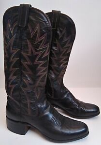 The Sanders Women's Handmade Cowgirl/Cowboy Boots Size 6 A Black Leather