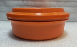 Vintage Tupperware Orange Seal N Serve Bowl Container #1253 + Lid #1207 Preowned - Picture 1 of 5