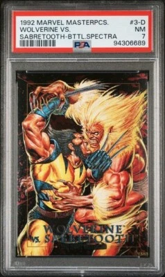 1992 Marvel Masterpieces Battle Spectra #3-D Wolverine vs Sabretooth PSA 7 NM! - Image 1 of 2
