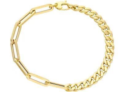 Armband Gelbgold 18K, Meta' Jersey Cubana Und Meta' Paper Clip, Dicke 5-7MM - Bild 1 von 4