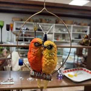 Vintage Love Bird Parrot Hanging Planter Ceramic - Picture 1 of 2