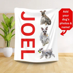 Miniature Schnauzer Dog Custom Plush Blanket Personalized Gift For Dog Lovers - Picture 1 of 13