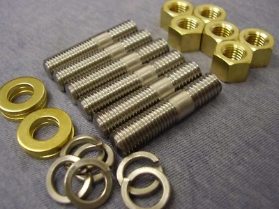 Ford Kent Crossflow STAINLESS STEEL Exhaust Manifold STUD, BRASS Nut/Washer Kit - Image 1 of 4