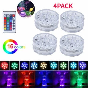 10 Led Remote Controlled RGB Submersible Light Battery for Pool,Vase Base,Spa - Picture 1 of 16