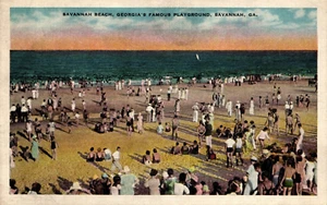 Postcard Savanna beach, Georgia's famous playground, Savannah, Georgia - Imagen 1 de 2