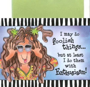 Suzy Toronto Do Foolish Things With Enthusiasm Blank Note Card Notecard - Picture 1 of 2