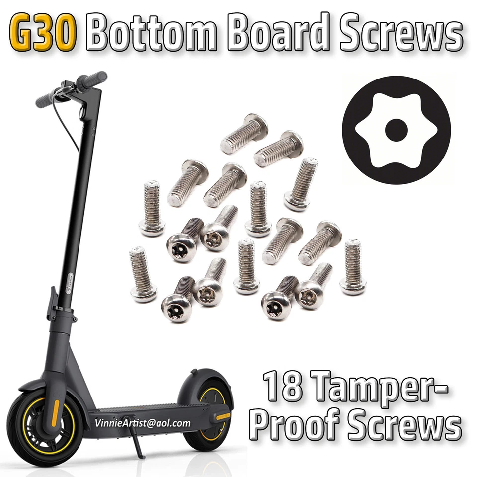 18x Bottom Board Screws Tamper Proof Ninebot Max G30 Scooter Torq Security Screw