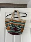 Zara Coloured Crochet Beach Tote Bag
