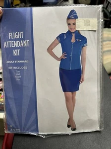 Disfraz de Halloween estándar para adulto de 4 piezas de asistente de vuelo Suit Yourself - Imagen 1 de 2