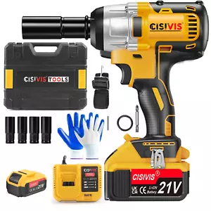 1000Nm Cordless Electric Impact Wrench Drill Gun Ratchet Driver 1 X Battery UK - Picture 1 of 14