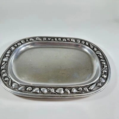 Nautica Tray Shell by Wilton Armetale Hollowware 13x8.5 in Tray Pewter - Image 1 of 4