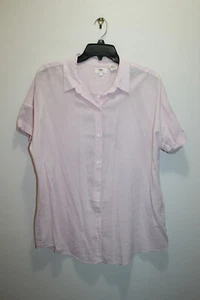 LEVI'S WOMENS CASUAL BUTTON-UP SHIRT DROP SHOULDER SHORT SLEEVE PINK SIZE XL - Picture 1 of 3